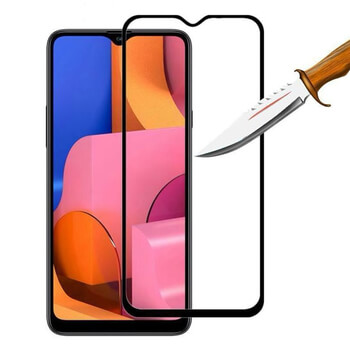 3x Picasee kaljeno steklo 3D z okvirjem za Samsung Galaxy A20s – črno – 2+1 brezplačno