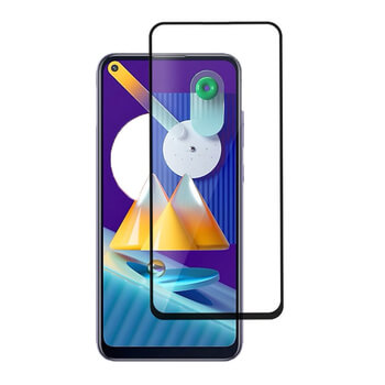 Kaljeno steklo 3D z okvirjem za Samsung Galaxy M11 – črno