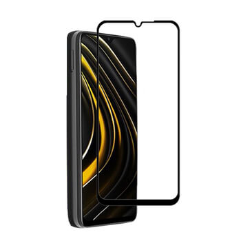 3x Picasee kaljeno steklo 3D z okvirjem za Xiaomi Poco M3 – črno – 2+1 brezplačno