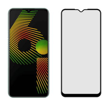 Picasee zaščitno kaljeno steklo 3D z okvirjem za Realme 6i – črno