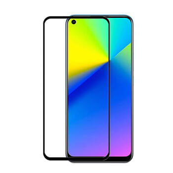 Kaljeno steklo 3D z okvirjem za Realme 7i – črno