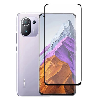 3x Picasee ukrivljeno zaščitno steklo 3D za Xiaomi Mi 11 – črno – 2+1 brezplačno
