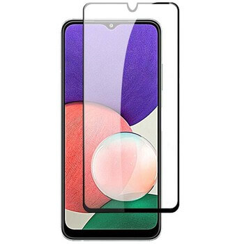 Kaljeno steklo 3D z okvirjem za Samsung Galaxy A22 A226B 5G – črno