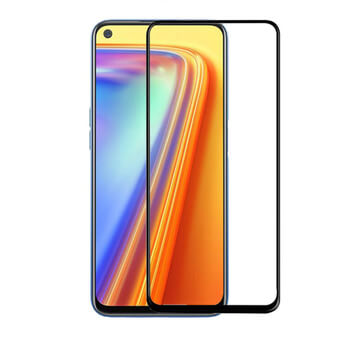 3x Picasee kaljeno steklo 3D z okvirjem za Realme 7 – črno – 2+1 brezplačno