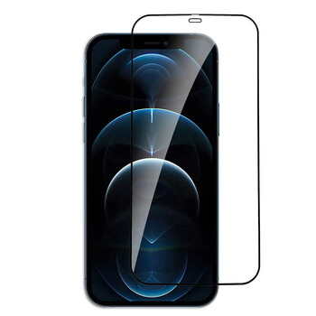 Kaljeno steklo 3D z okvirjem za Apple iPhone 12 – črno