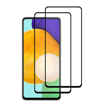 3x Picasee kaljeno steklo 3D z okvirjem za Samsung Galaxy A52 5G A525F – črno – 2+1 brezplačno
