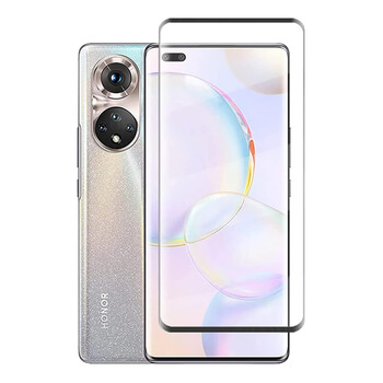 3x Picasee ukrivljeno zaščitno steklo 3D za Honor 50 5G – črno – 2+1 brezplačno