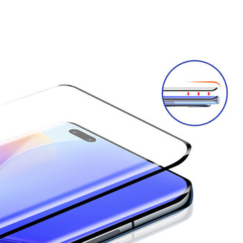 3x Picasee ukrivljeno zaščitno steklo 3D za Huawei Nova 9 – črno – 2+1 brezplačno
