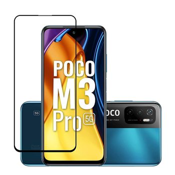 Picasee zaščitno kaljeno steklo 3D z okvirjem za Xiaomi Poco M3 Pro 5G – črno
