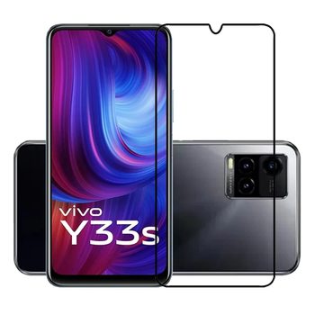 Picasee zaščitno kaljeno steklo 3D z okvirjem za Vivo Y33s – črno