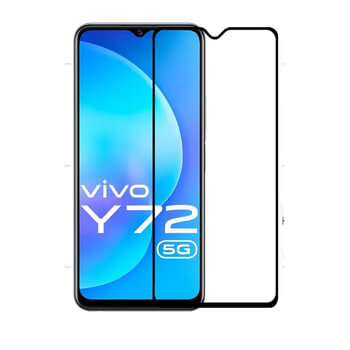 Kaljeno steklo 3D z okvirjem za Vivo Y72 5G – črno