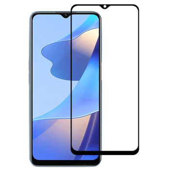 Kaljeno steklo 3D z okvirjem za OPPO A16 – črno