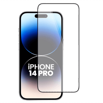 Kaljeno steklo 3D z okvirjem za Apple iPhone 14 Pro – črno