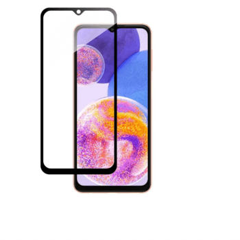 3x kaljeno steklo 3D z okvirjem za Samsung Galaxy A23 – črno