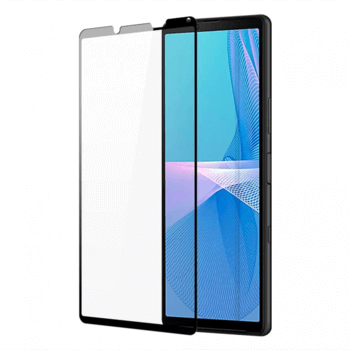 Kaljeno steklo 3D z okvirjem za Sony Xperia 10 III – črno