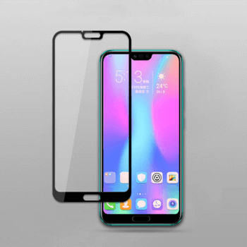 Kaljeno steklo 3D z okvirjem za Honor 10 – črno