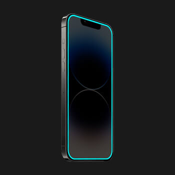 Picasee Zaščitno kaljeno steklo z okvirjem, ki se sveti v temi za Apple iPhone 12 - Modra