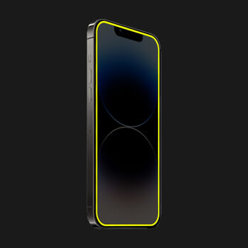 Picasee Zaščitno kaljeno steklo z okvirjem, ki se sveti v temi za Apple iPhone 12 - Rumena