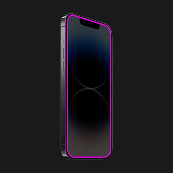Picasee Zaščitno kaljeno steklo z okvirjem, ki se sveti v temi za Apple iPhone 12 - Rožnata
