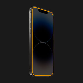 Picasee Zaščitno kaljeno steklo z okvirjem, ki se sveti v temi za Apple iPhone 12 - Oranžna