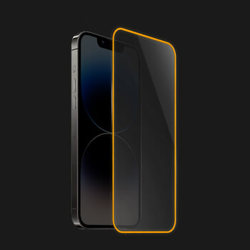 3x Picasee Zaščitno kaljeno steklo z okvirjem, ki se sveti v temi za Apple iPhone 11 - Oranžna