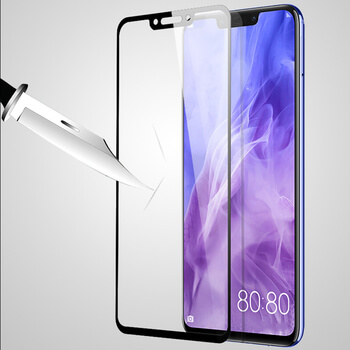 Kaljeno steklo 3D z okvirjem za Huawei Nova 3 – črno