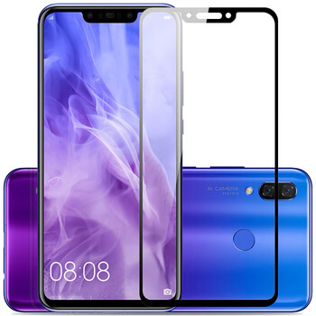 Kaljeno steklo 3D z okvirjem za Huawei Nova 3i – črno