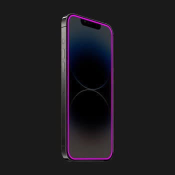 3x Picasee Zaščitno kaljeno steklo z okvirjem, ki se sveti v temi za Apple iPhone 15 Plus - Rožnata