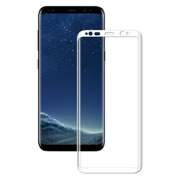 Kaljeno steklo 3D z okvirjem za Samsung Galaxy S8+ G955F – belo