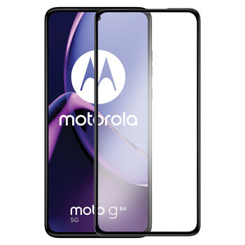 Kaljeno steklo 3D z okvirjem za Motorola Moto G84 5G – črno