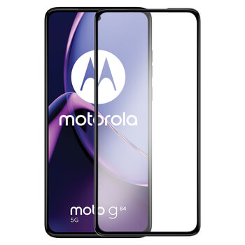 3x kaljeno steklo 3D z okvirjem za Motorola Moto G84 5G – črno