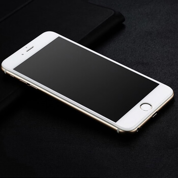 Picasee zaščitno kaljeno steklo 3D z okvirjem za Apple iPhone 6/6S – belo