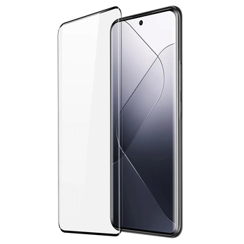 3x kaljeno steklo 3D z okvirjem za Xiaomi 14 Ultra – črno