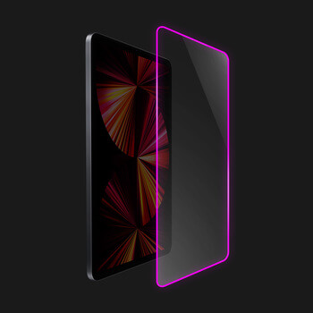 3x Picasee Zaščitno kaljeno steklo s svetlečim okvirjem za tablični računalnik za Apple iPad 10.2" 2019 (7. gen) - Rožnata