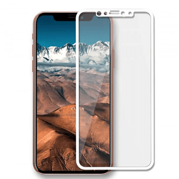 Picasee zaščitno kaljeno steklo 3D z okvirjem za Apple iPhone X/XS – belo