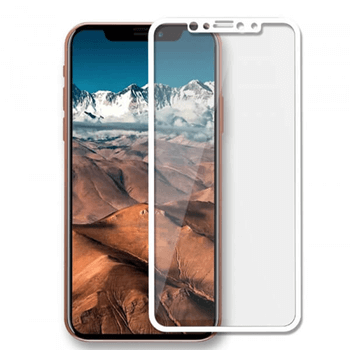 Kaljeno steklo 3D z okvirjem za Apple iPhone X/XS – belo