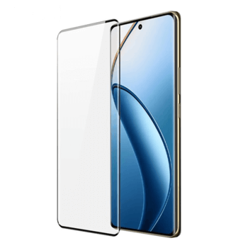 3x ukrivljeno zaščitno steklo 3D za Realme 12 Pro 5G – črno