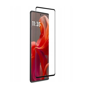 Kaljeno steklo 3D z okvirjem za Motorola Moto G85 – črno