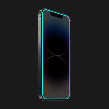Picasee Zaščitno kaljeno steklo z okvirjem, ki se sveti v temi za Apple iPhone 16e - Modra