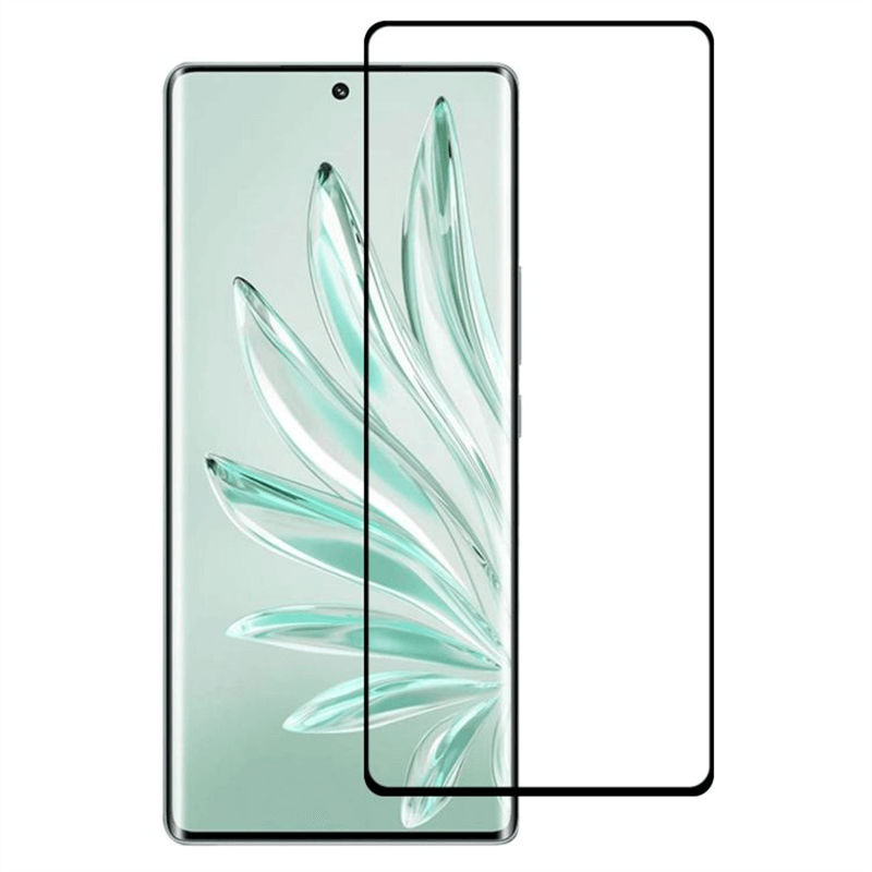 Picasee zaščitno kaljeno steklo 3D z okvirjem za Honor 70 – črno