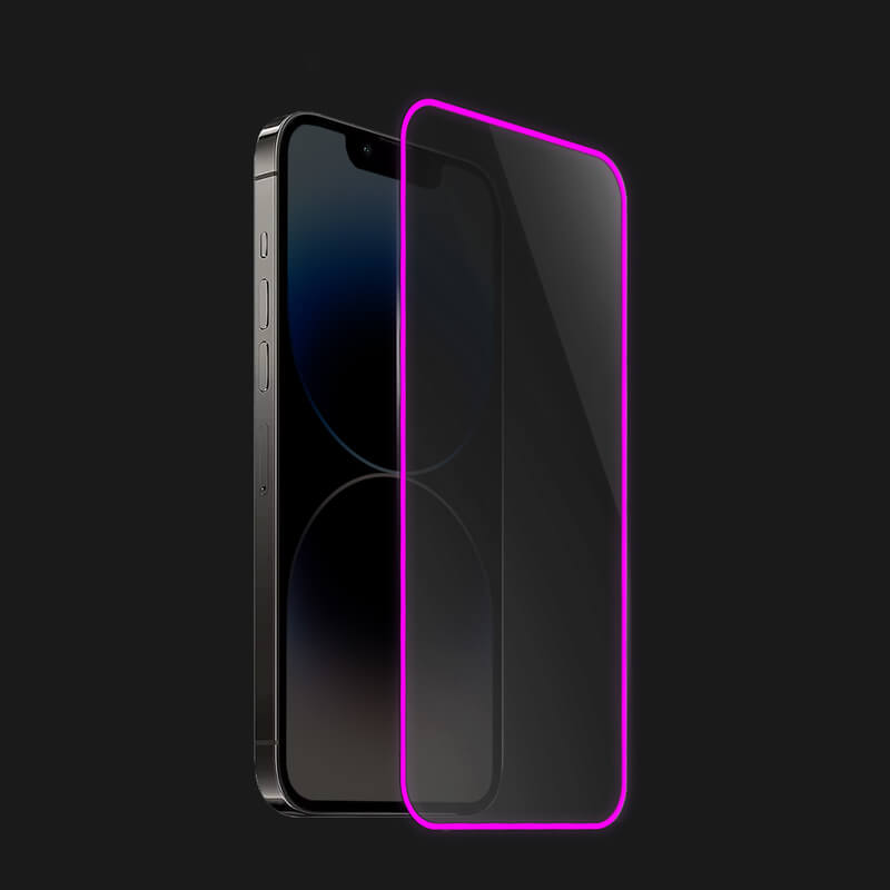 3x Picasee Zaščitno kaljeno steklo z okvirjem, ki se sveti v temi za Apple iPhone 12 - Rožnata