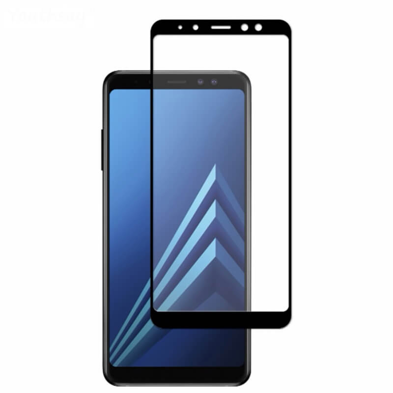 3x Picasee kaljeno steklo 3D z okvirjem za Samsung Galaxy A8 2018 A530F – črno – 2+1 brezplačno