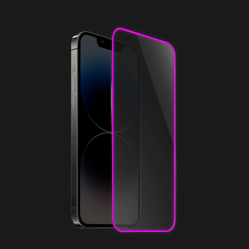 3x Picasee Zaščitno kaljeno steklo z okvirjem, ki se sveti v temi za Xiaomi Redmi Note 12 Pro 5G - Rožnata