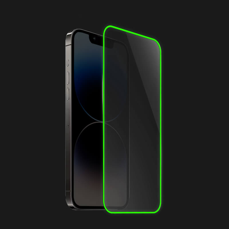 Picasee Zaščitno kaljeno steklo z okvirjem, ki se sveti v temi za Xiaomi Redmi Note 12 Pro 5G - Zelena
