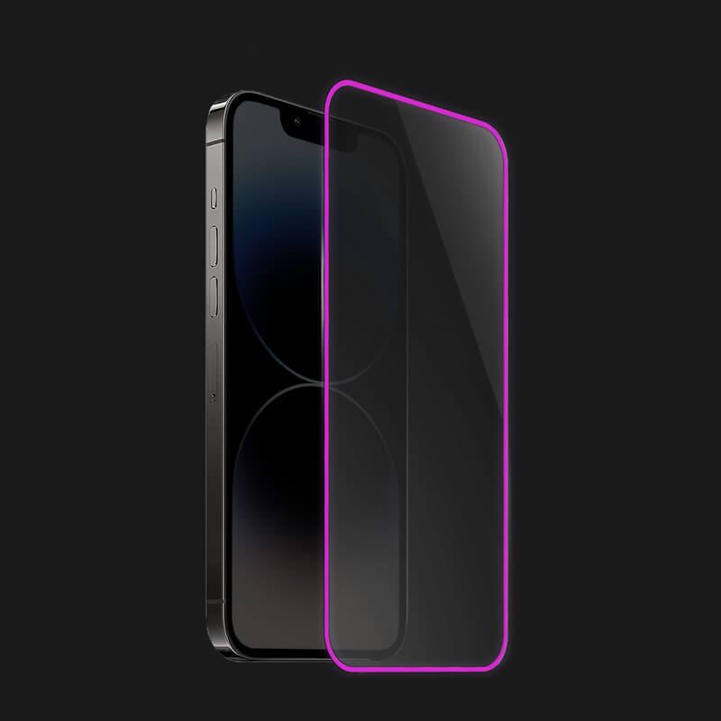 3x Picasee Zaščitno kaljeno steklo z okvirjem, ki se sveti v temi za Apple iPhone 16 - Rožnata