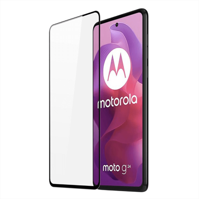3x Picasee kaljeno steklo 3D z okvirjem za Motorola Moto G24 – črno – 2+1 brezplačno