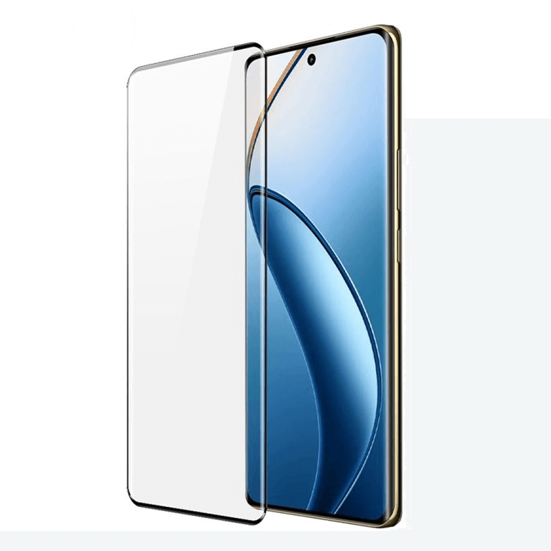 3x Picasee ukrivljeno zaščitno steklo 3D za Realme 12 Pro 5G – črno – 2+1 brezplačno